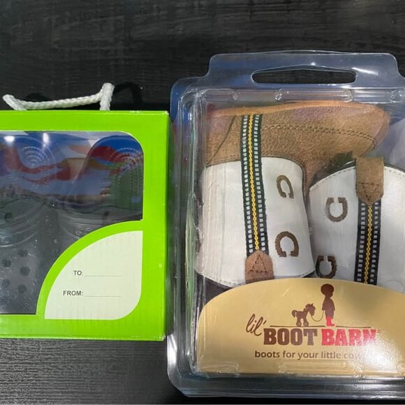 Baby boots and crocs both almost new. Both for one price - Picture 1 of 8